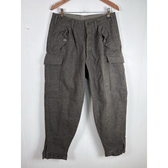 Vintage SVEA 1968 Swedish Military Pants Mens 34x30.5 Thick‎ Wool Crown Trousers - Picture 1 of 16